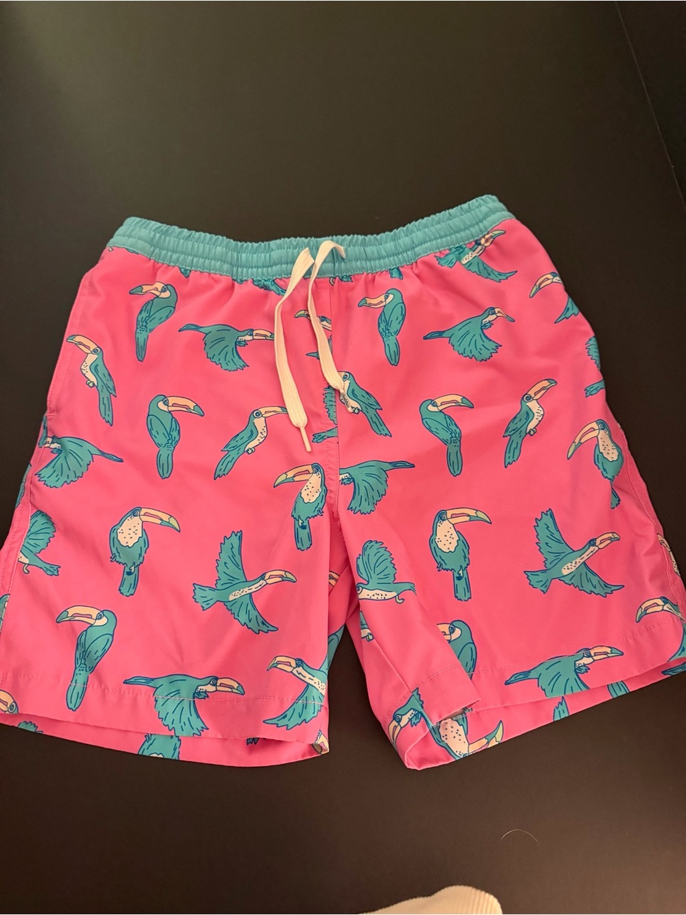 Chubbies Pink Toucan Print Swim Trunks Size Medium 10-12